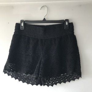 Black Macrame Shorts